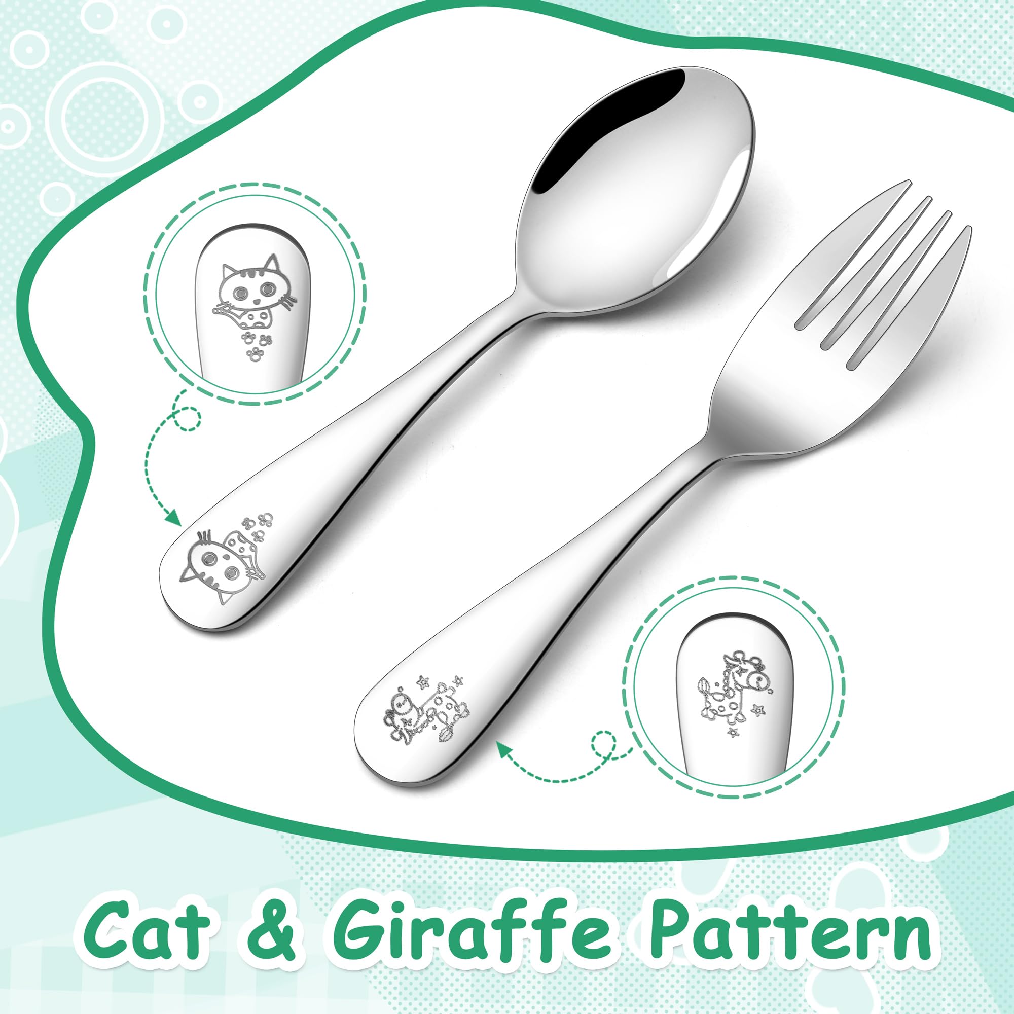 Dishwasher safe E-far utensils stay shiny after cleaning