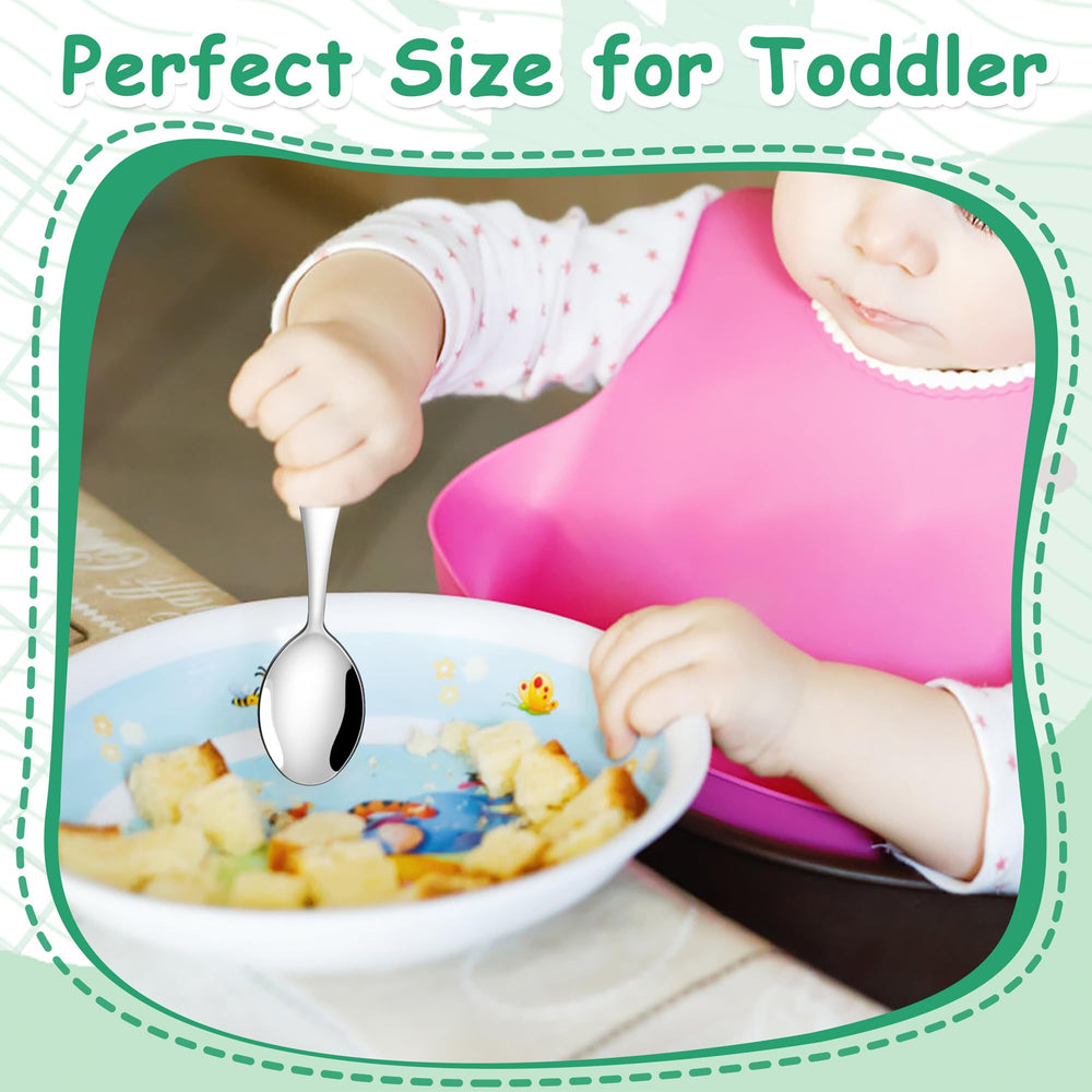 Ergonomic handle on E-far toddler utensils for comfortable grip