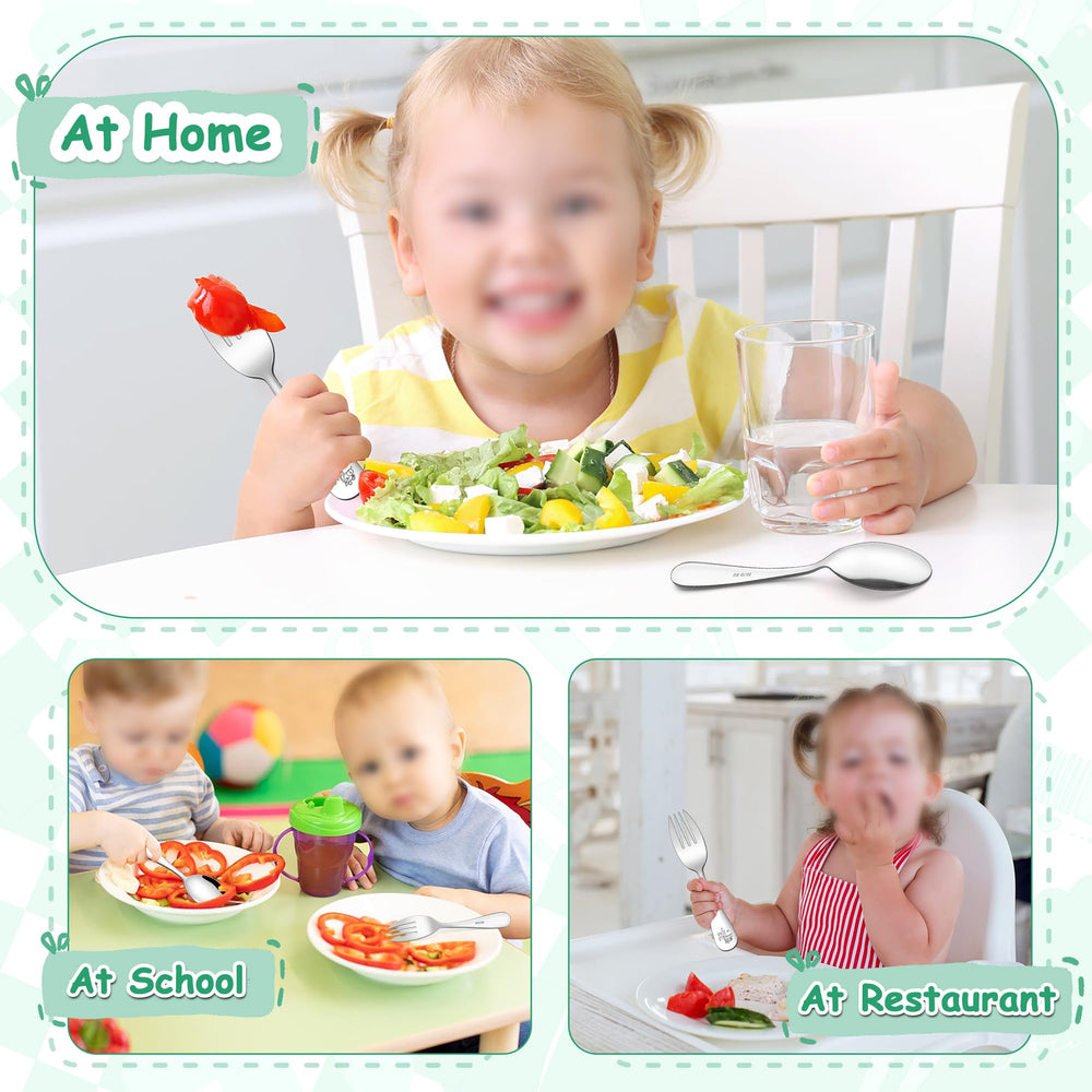 Versatile E-far toddler utensils suitable for home, school or picnics