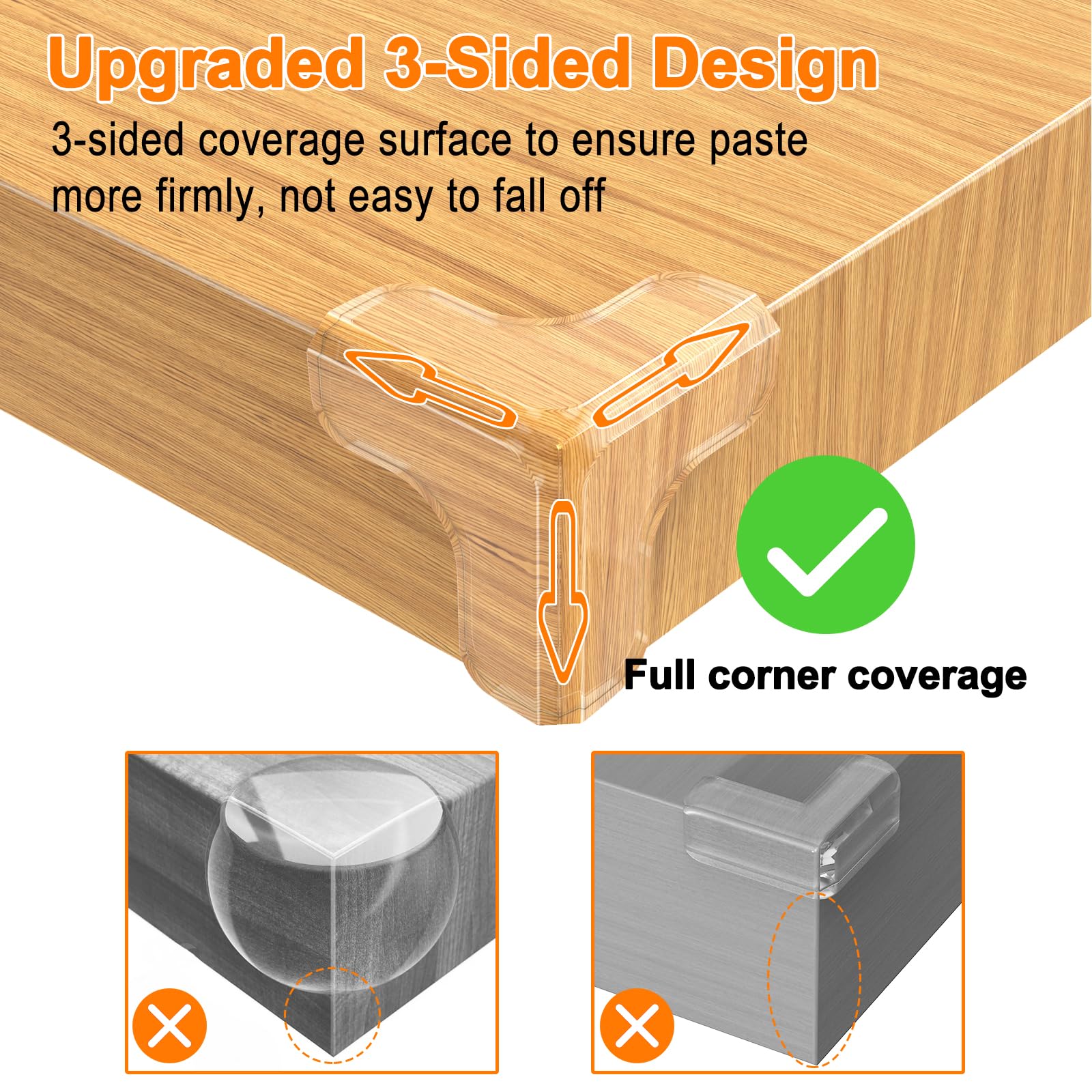 E-PRONSE T-shape corner protector with smooth top protects edges while child-proofing furniture