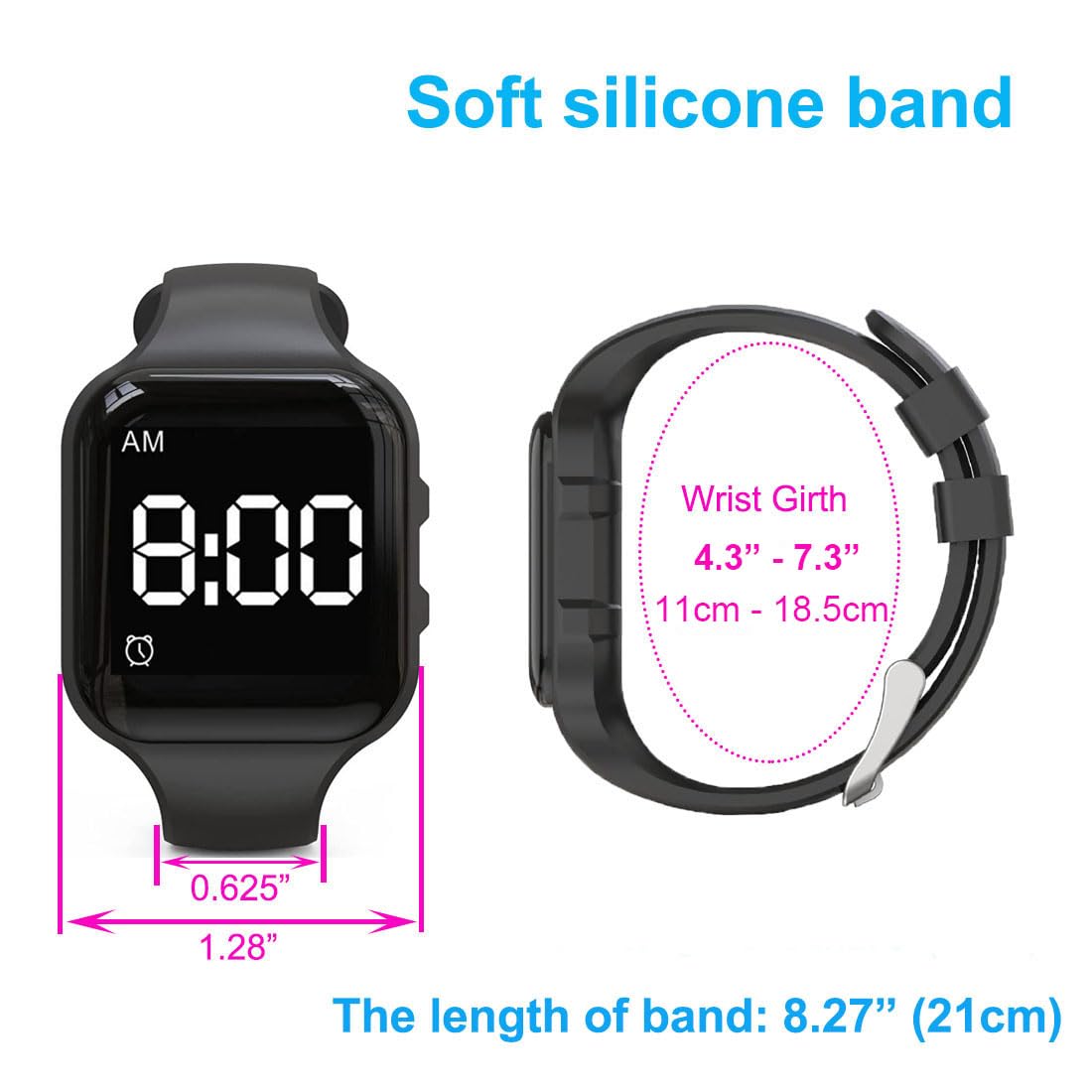 e-vibra vibrating alarm watch water resistant wear during showers without worry.