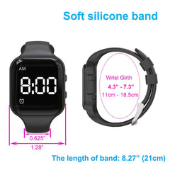 e-vibra vibrating alarm watch water resistant wear during showers without worry.