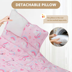 E1F1NN DOT Nap mat shows detachable pillow for customizable comfort