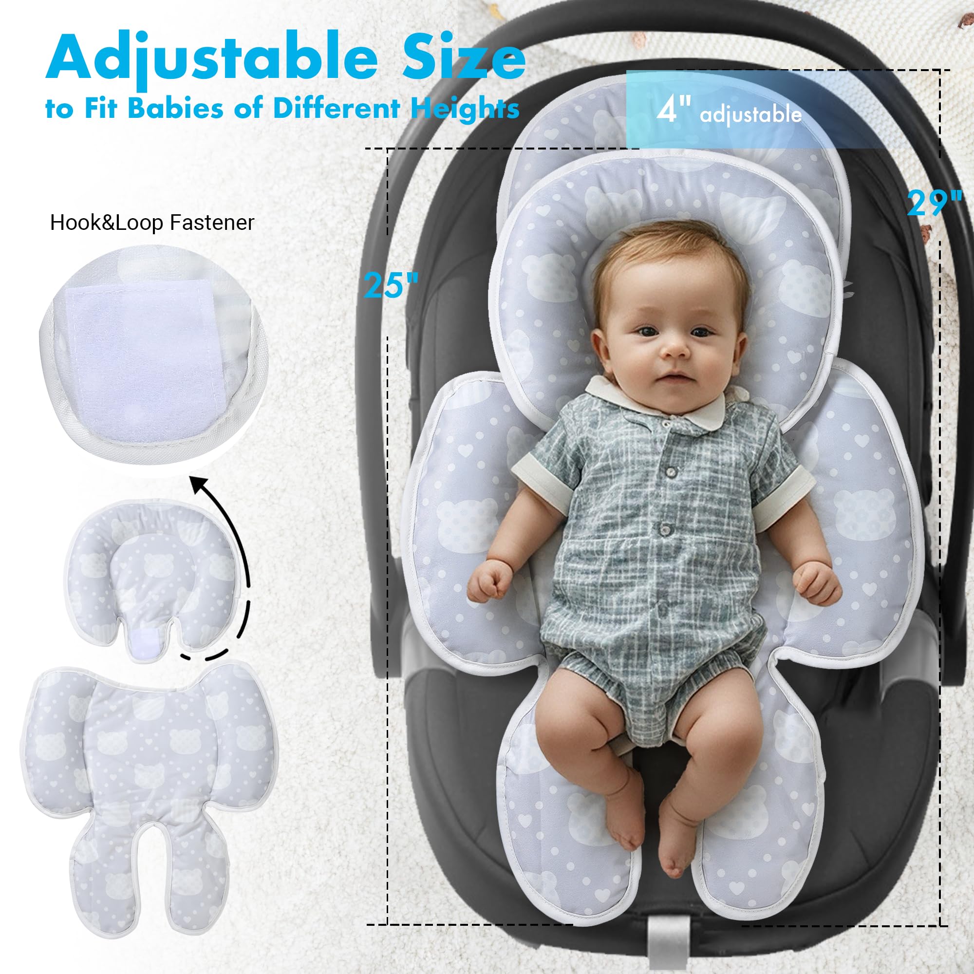 E1F1NN DOT velcro adjustable strap enables quick height customization for growing babies.