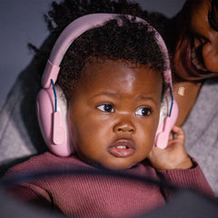 Eargasm Kids Earmuffs Pink adjustable headband ensures secure fit during active play