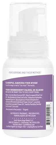 Earth Mama Calming Lavender Baby Wash packaging emphasizes fragrance-free care