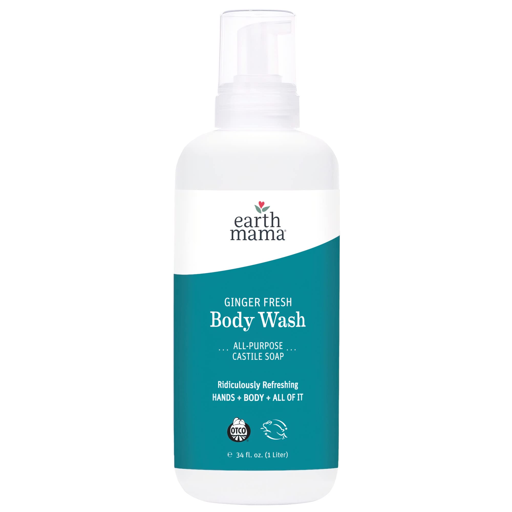 Earth Mama Ginger Fresh bottle pump shows gentle foaming wash for families