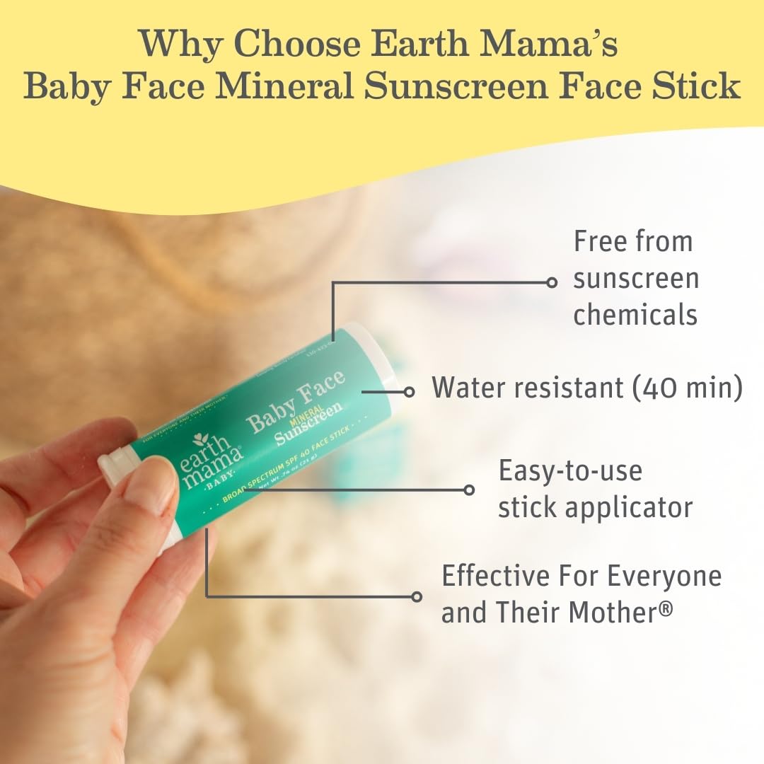 Earth Mama SPF 40 mineral sunscreen jar with non-nano zinc.