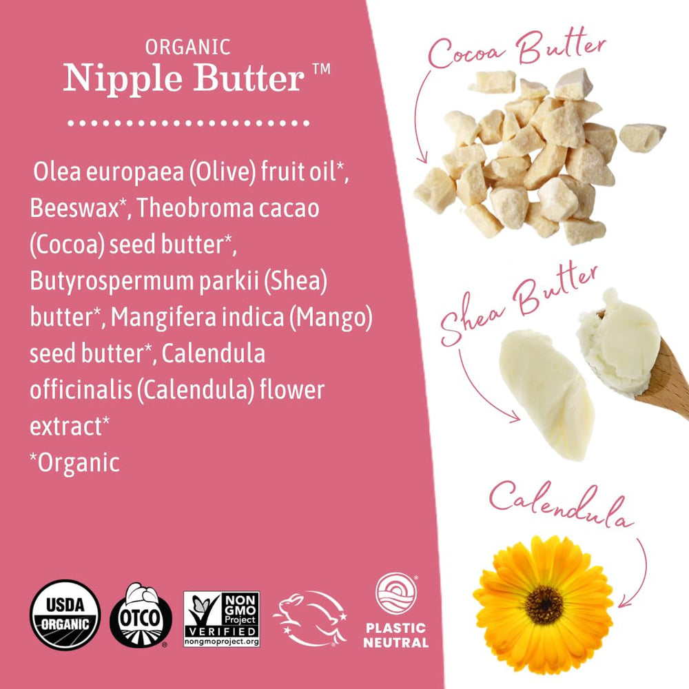 Earth Mama Organic Nipple Butter on hospital bag scene suggesting grab-and-go care