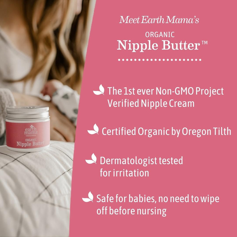 Earth Mama Organic Nipple Butter packaging design on shelf communicates organic quality