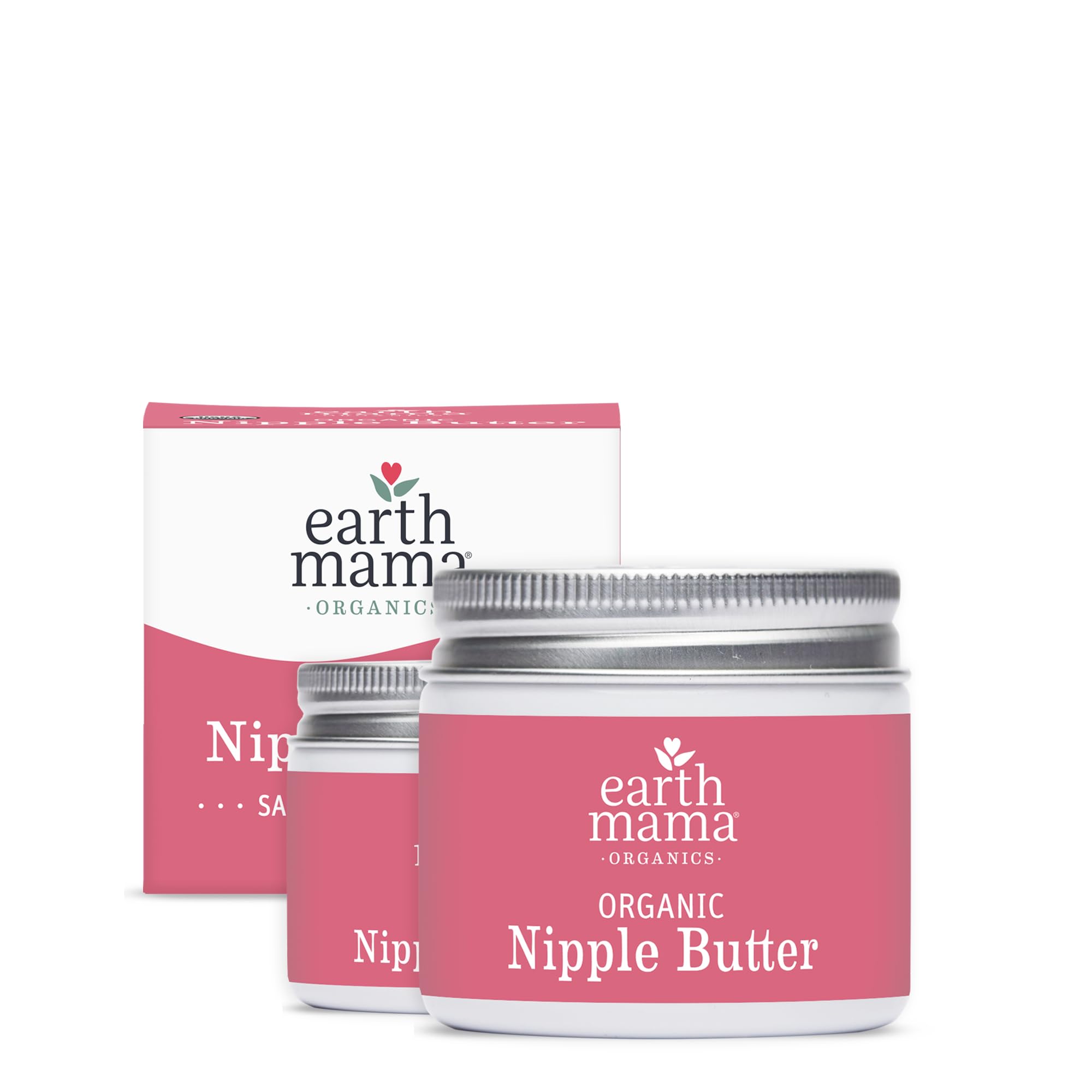 Earth Mama Organic Nipple Butter packaging shown for nursing care