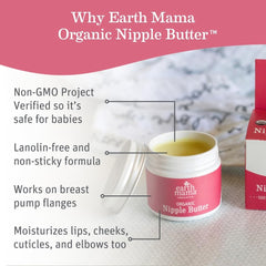 Earth Mama Organic Nipple Butter tube dispense illustrating easy nursing application