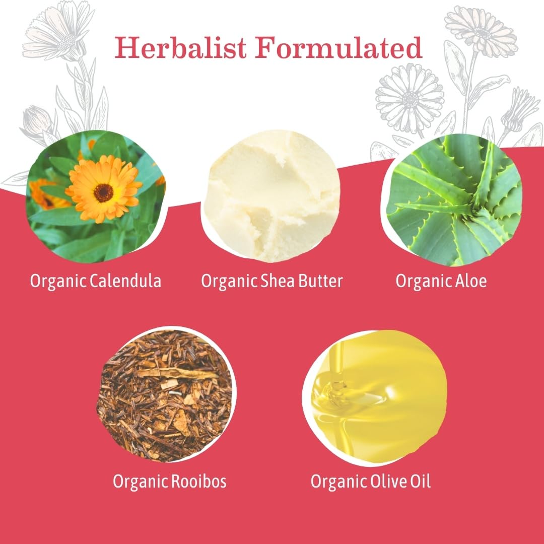 Earth Mama Simply Non-Scents bottle showcases calendula and rooibos ingredients.