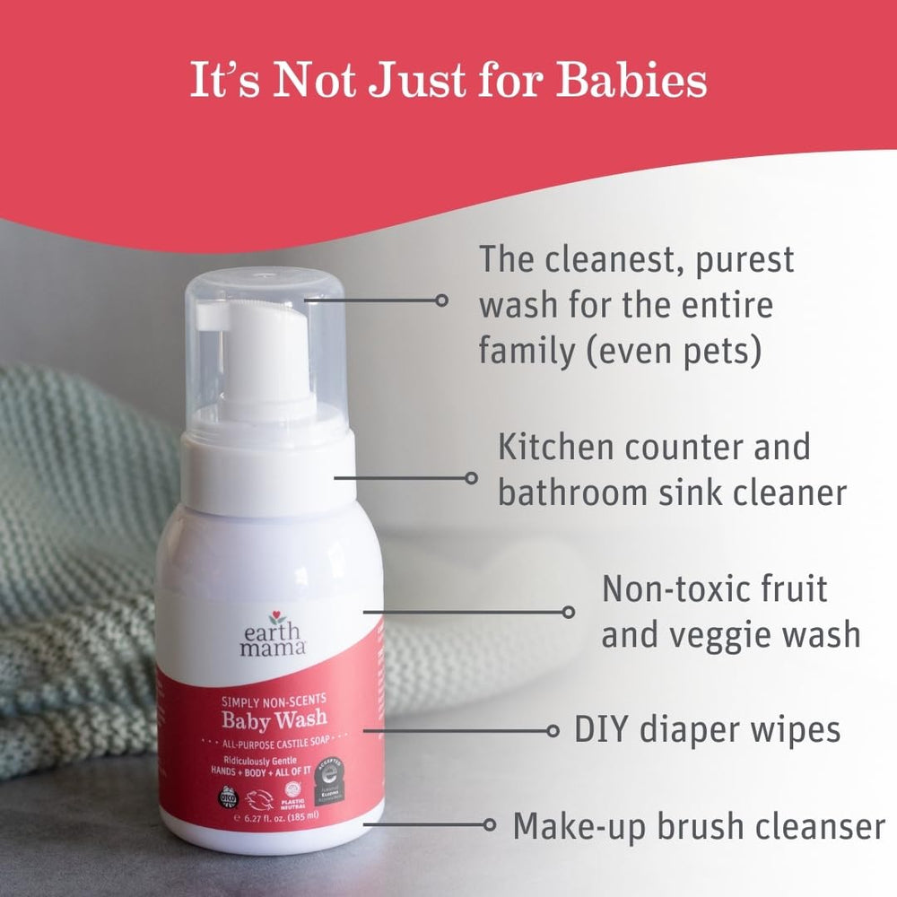 Earth Mama Simply Non-Scents fragrance-free label indicating sensitive-skin friendly formula