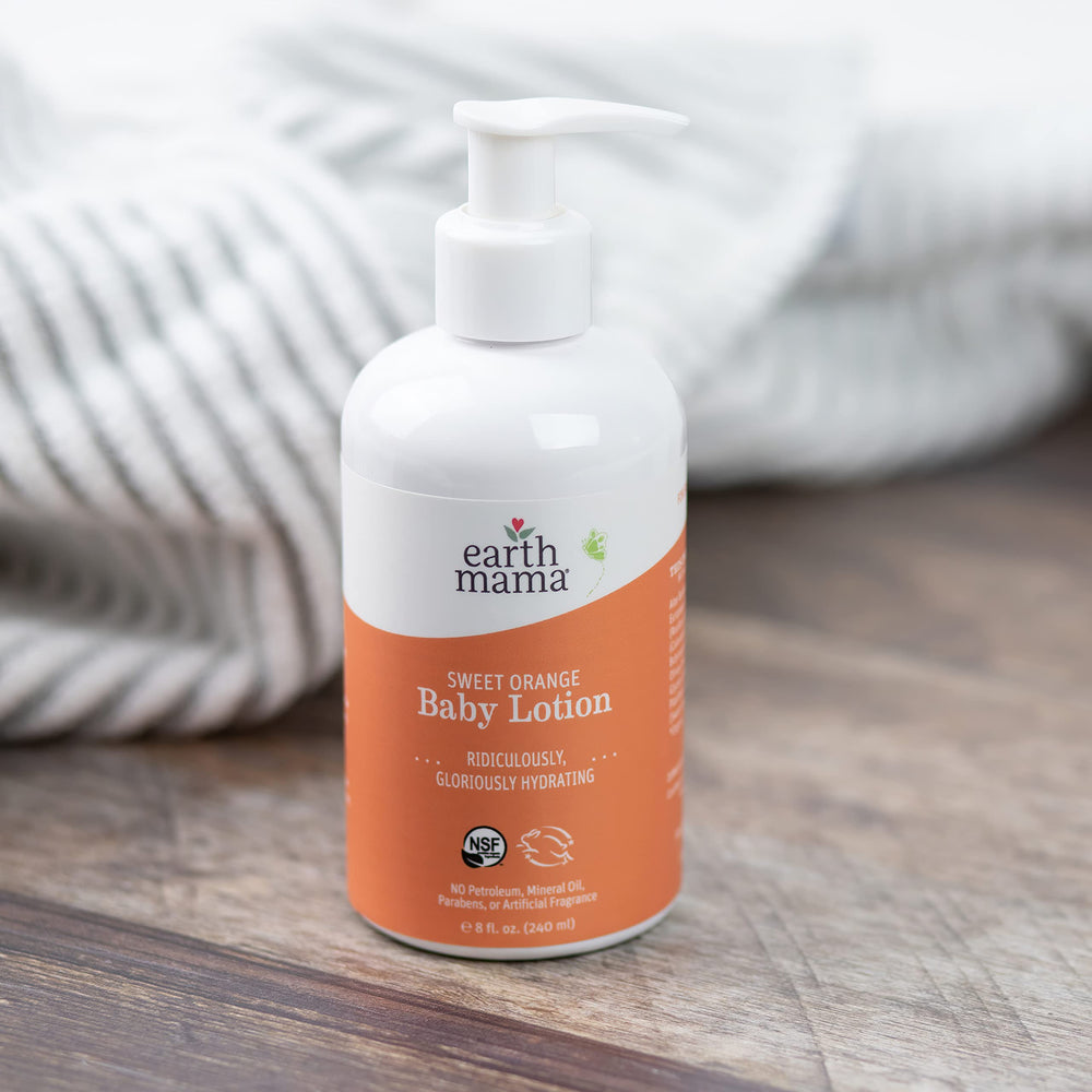 Leaping Bunny certification emblem on Earth Mama Sweet Orange Lotion