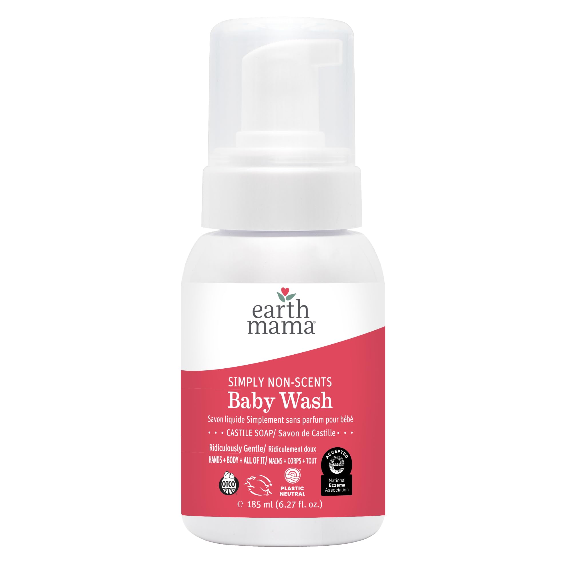 Earth Mama Sweet Orange Baby Wash foamer pump for gentle hand and body cleansing