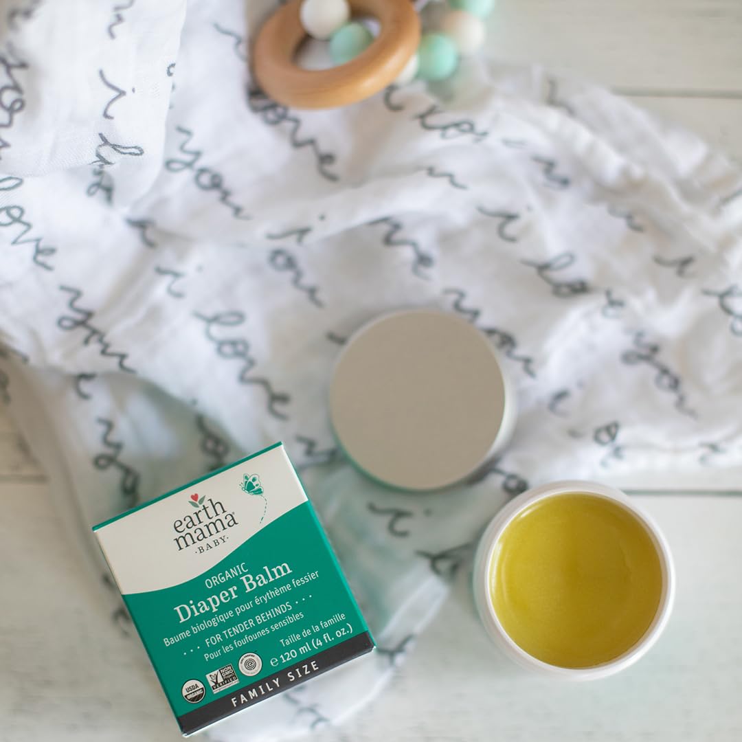 Earth Mama balm applied under arms or folds during quick diaper changes.