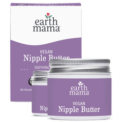 Earth Mama Vegan Nipple Butter jar close-up showing creamy, lanolin-free formula for sensitive skin