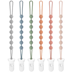 Eascrozn six-pack silicone pacifier clip set keeps pacifiers secure and within reach