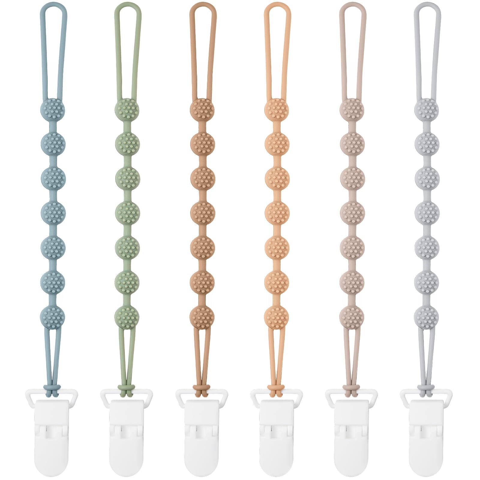 Eascrozn baby pacifier clip with one-piece design for durable attachment.