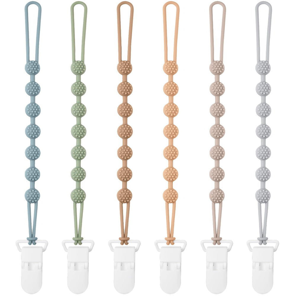 Eascrozn baby pacifier clip with one-piece design for durable attachment.
