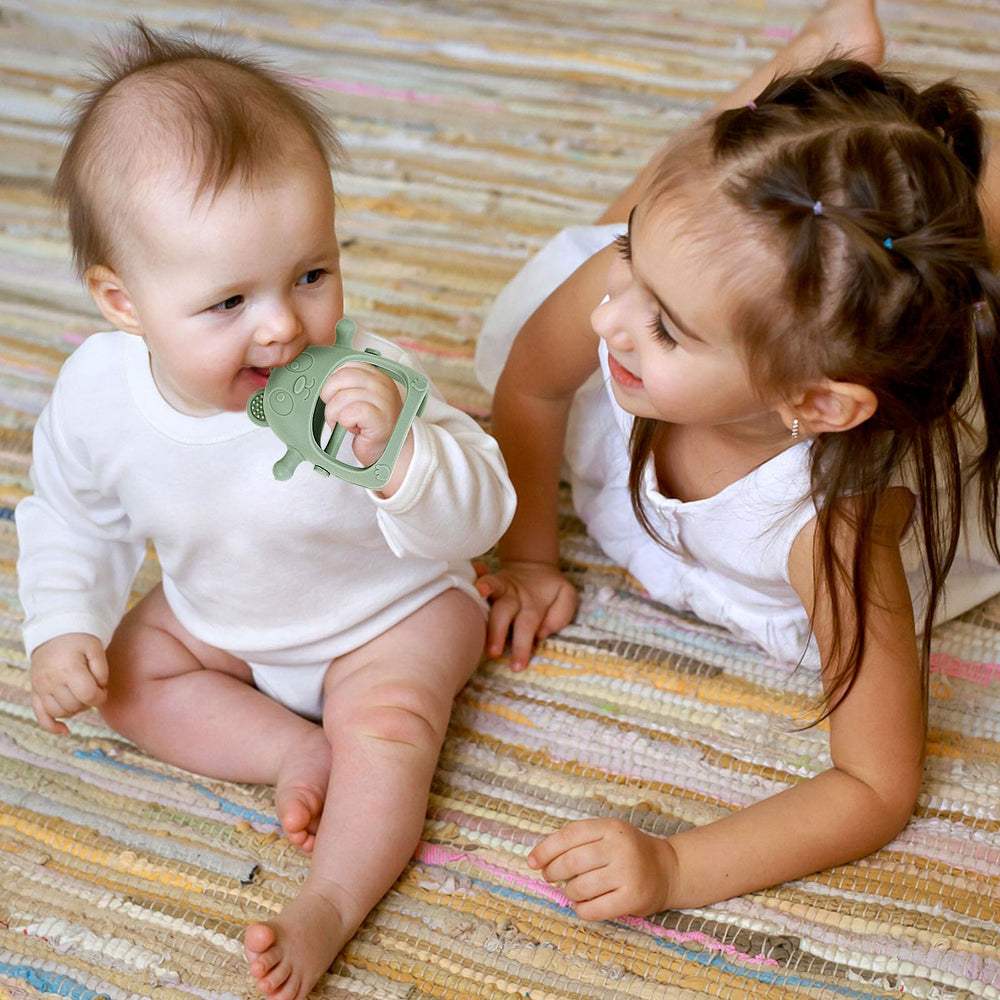 Eascrozn baby teether mitten dishwasher and freezer safe for cleaning