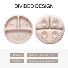 Eascrozn divided baby plate showing compartments for varied foods