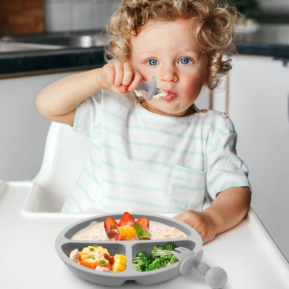 Eascrozn divided plate with separate sections offers multiple flavors at once