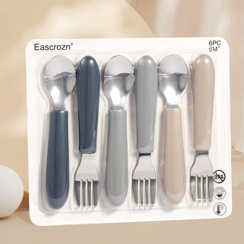 Gift-ready Eascrozn toddler utensils for practical learning at mealtime.