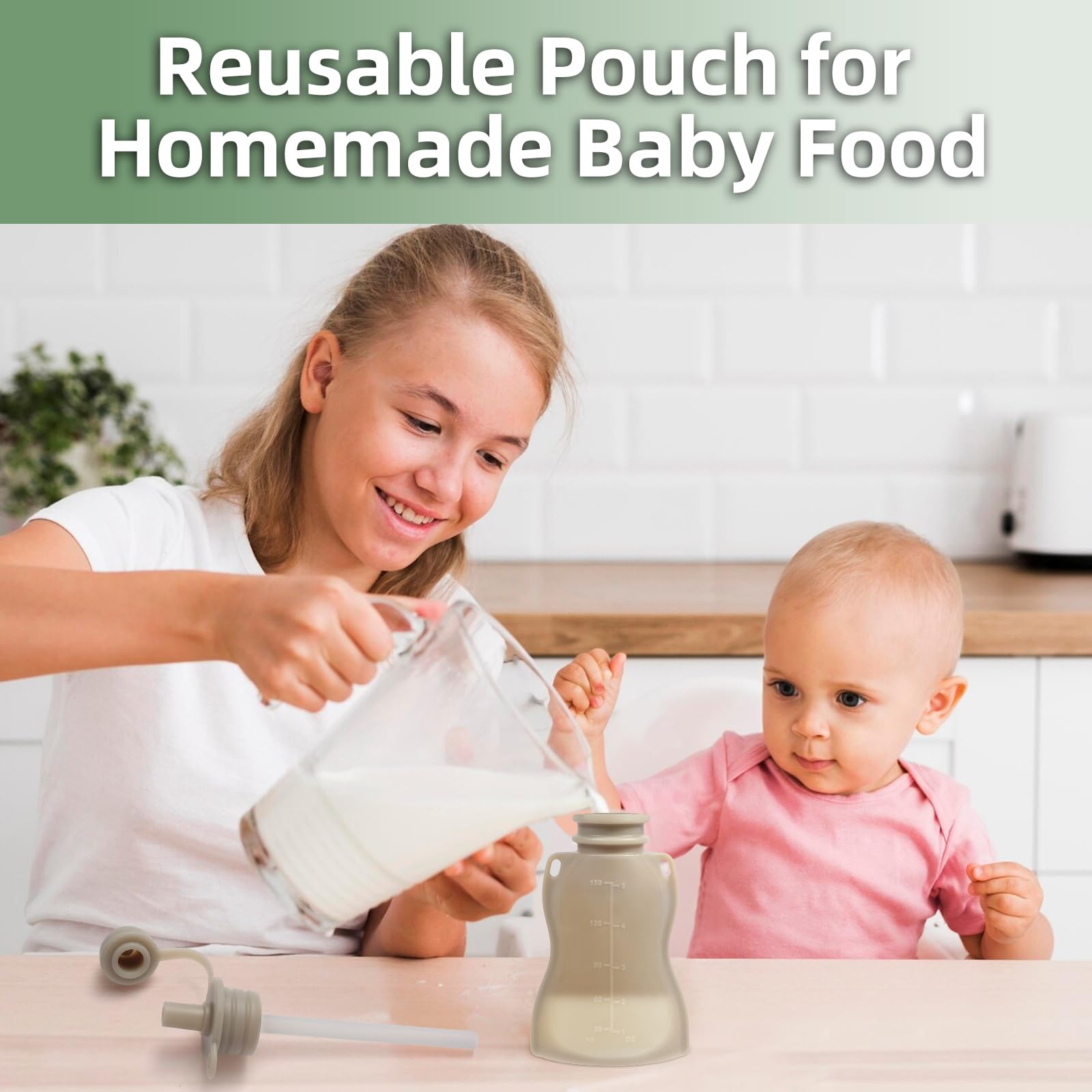 Eascrozn pouch with straw demonstrates controlled feeding and sip use.