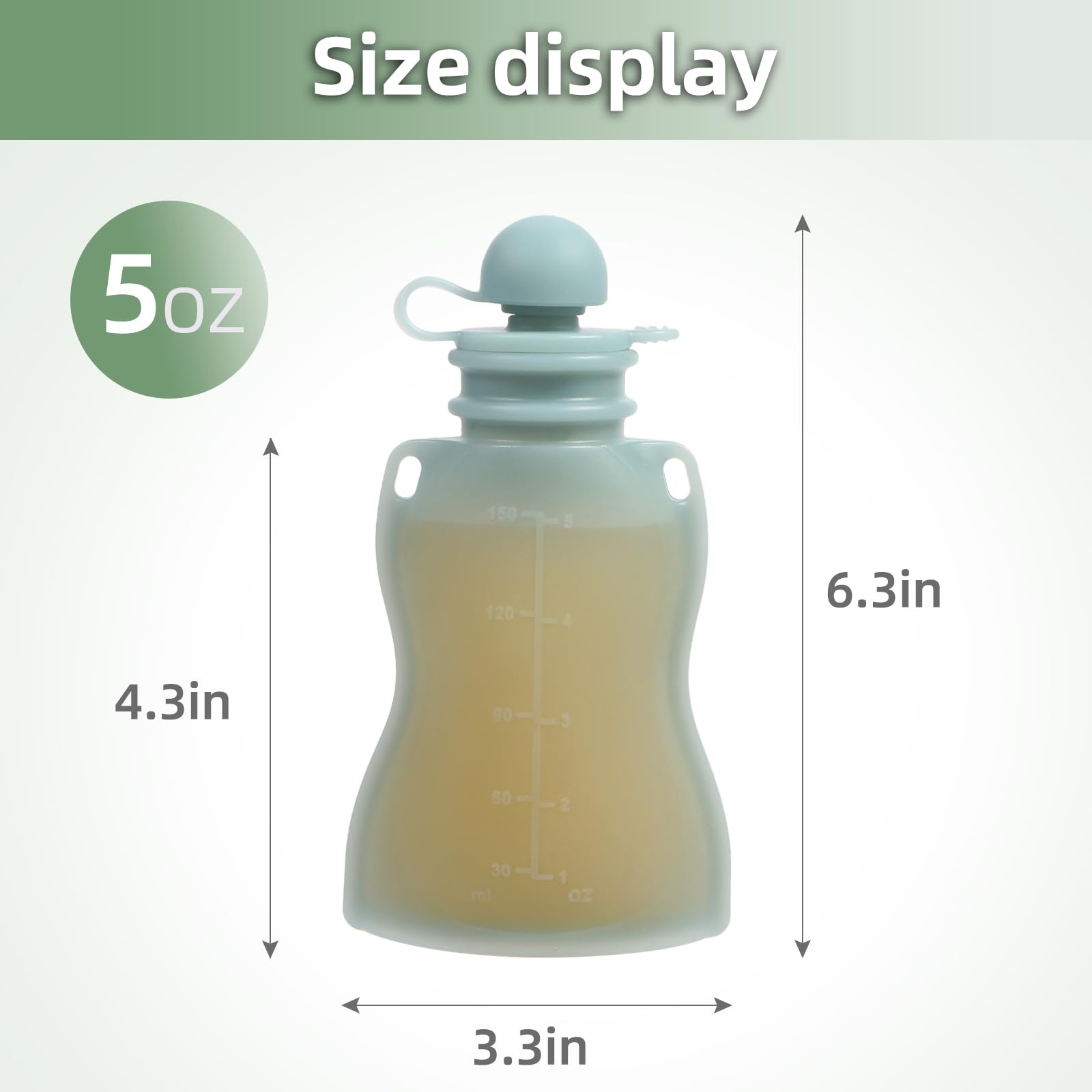 Eascrozn reusable baby food pouches suction nozzle enables easy self-feeding.