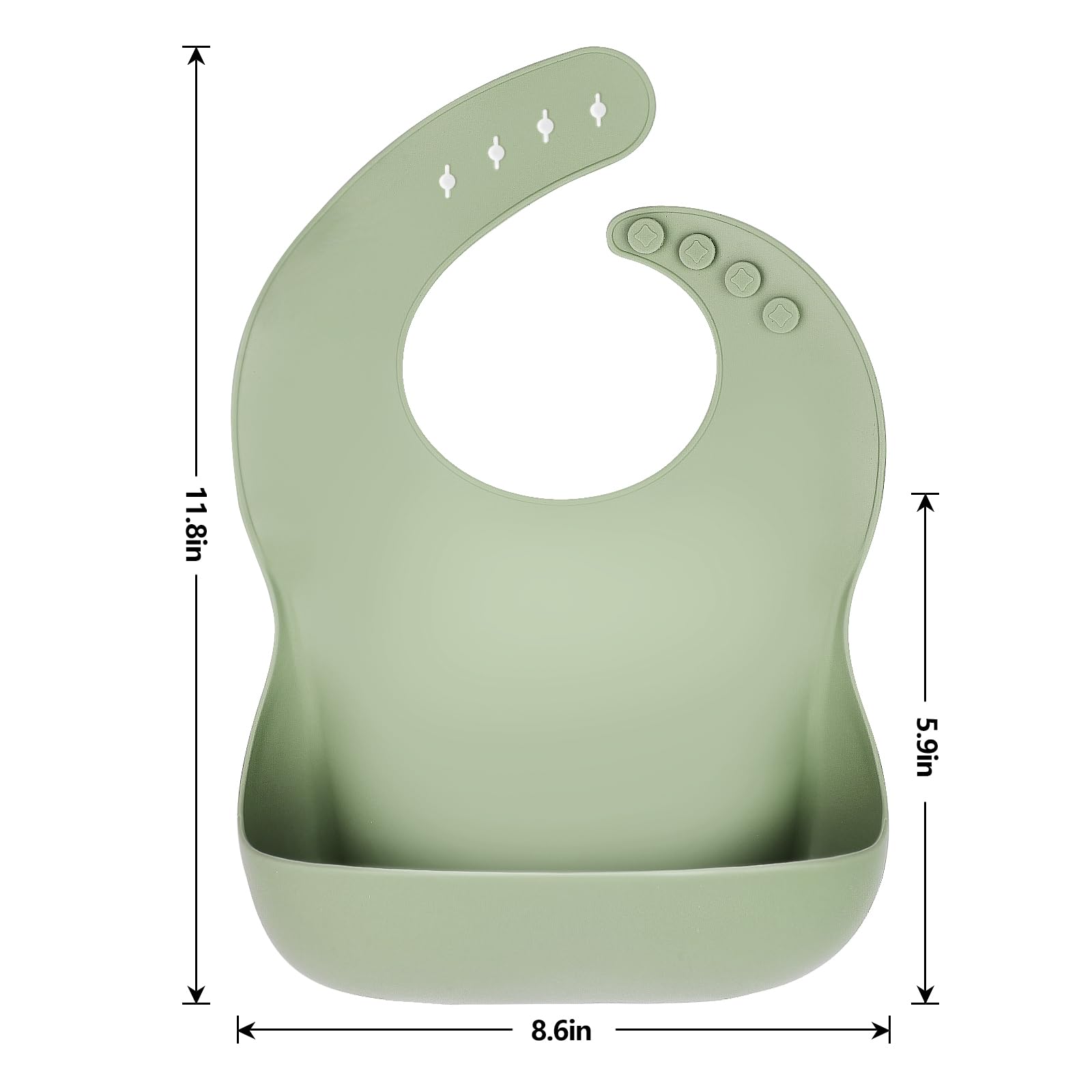Eascrozn adjustable-neck bib with four sizes for growing babies