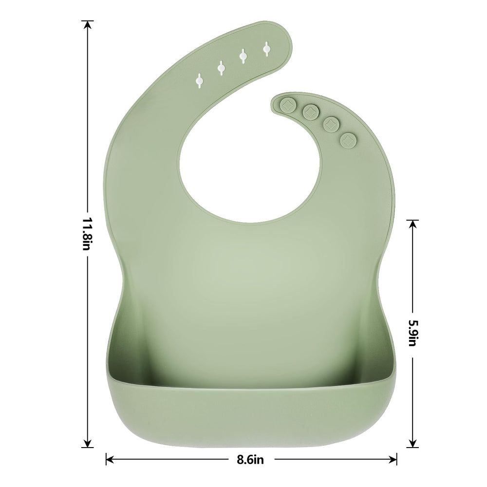 Eascrozn adjustable-neck bib with four sizes for growing babies