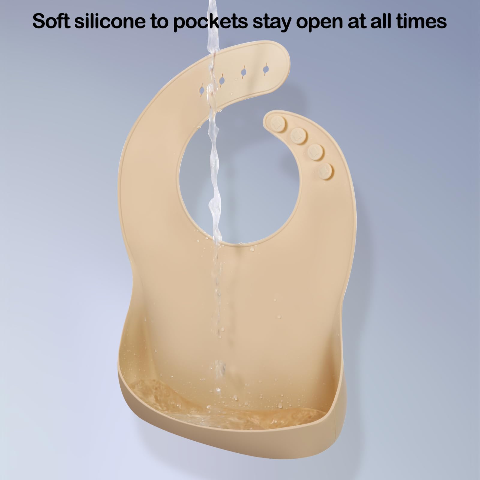 Eascrozn easy-clean silicone bib cleans quickly with soap and water