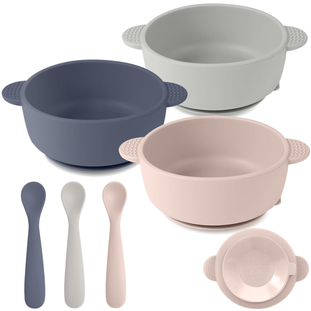 Eascrozn silicone baby feeding bowls with suction base for mess-free meals