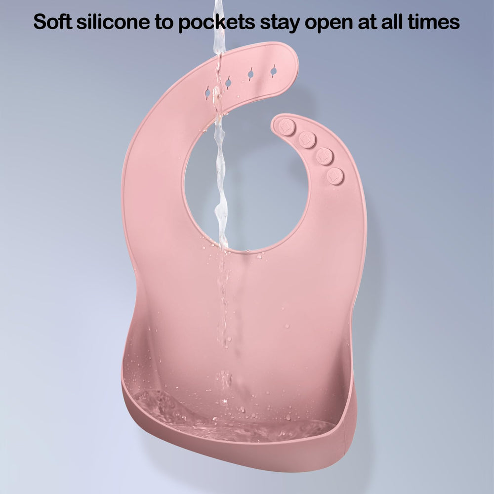 Eascrozn easy-to-clean silicone bibs wipe clean after meals