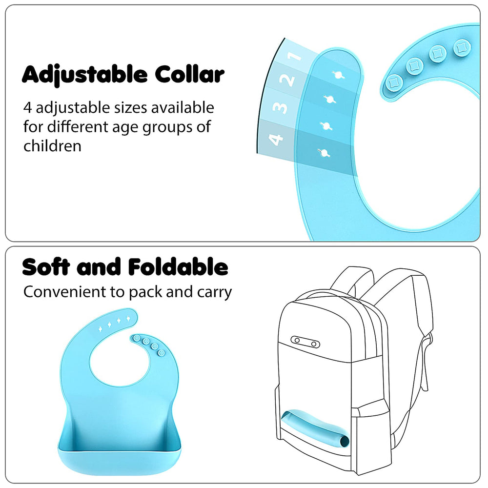 Eascrozn gift-ready silicone bib set suits baby showers.
