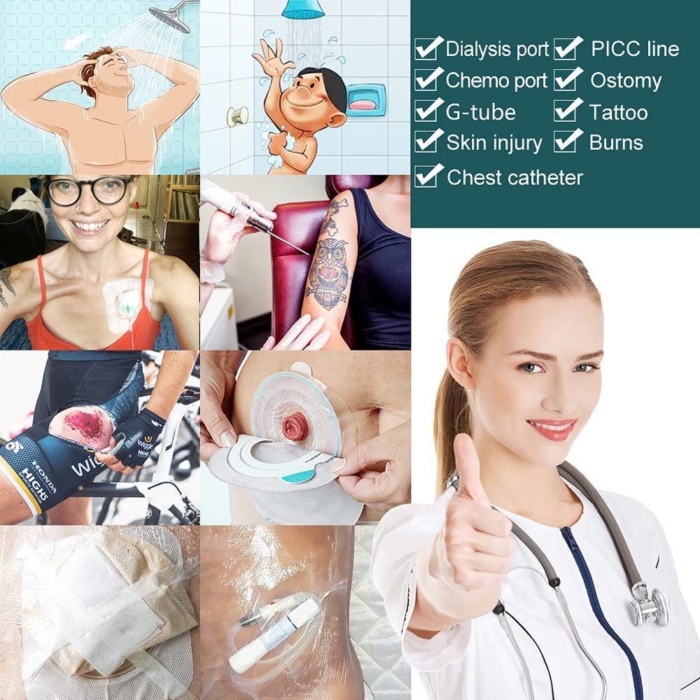EaseToU easy-apply waterproof shield keeps wounds dry during baths