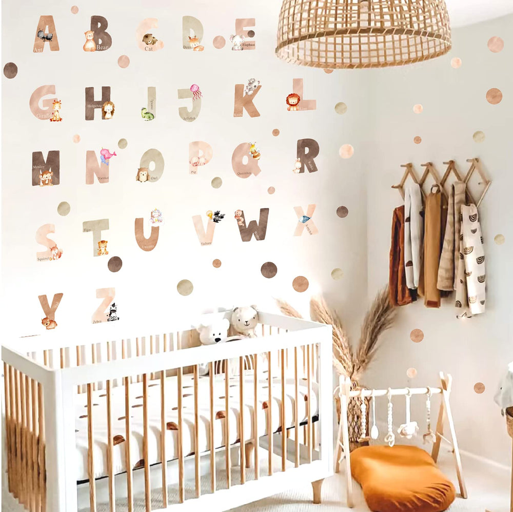 Easma educational wall decor enhances nursery or playroom ambience.