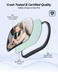 Eassky mirror features shatterproof ABS frame for durable rearview safety.