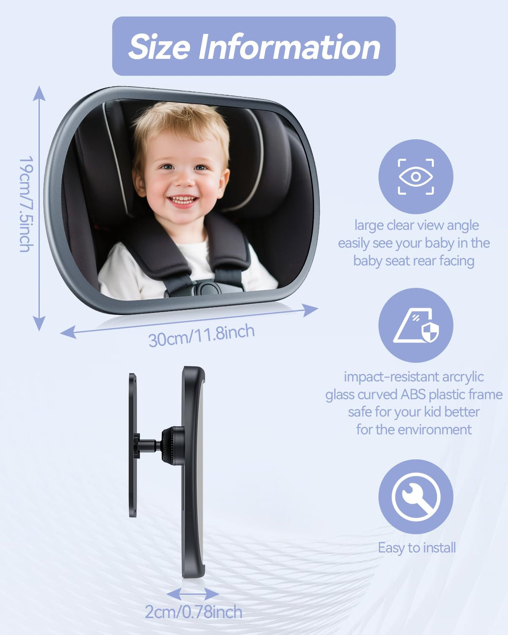 Eassky car mirror offers tool-free installation on most headrests.