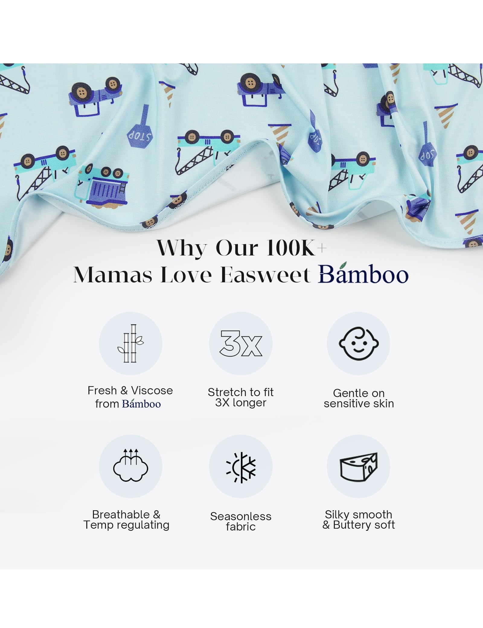EASWEET pacifier blanket reversible design for versatile styling