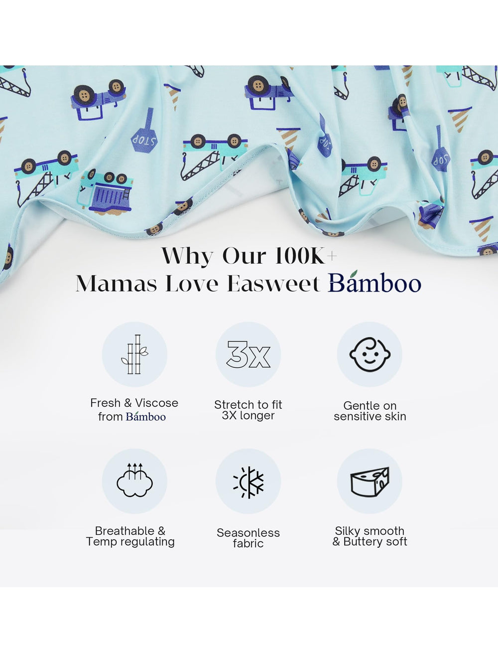 EASWEET pacifier blanket reversible design for versatile styling