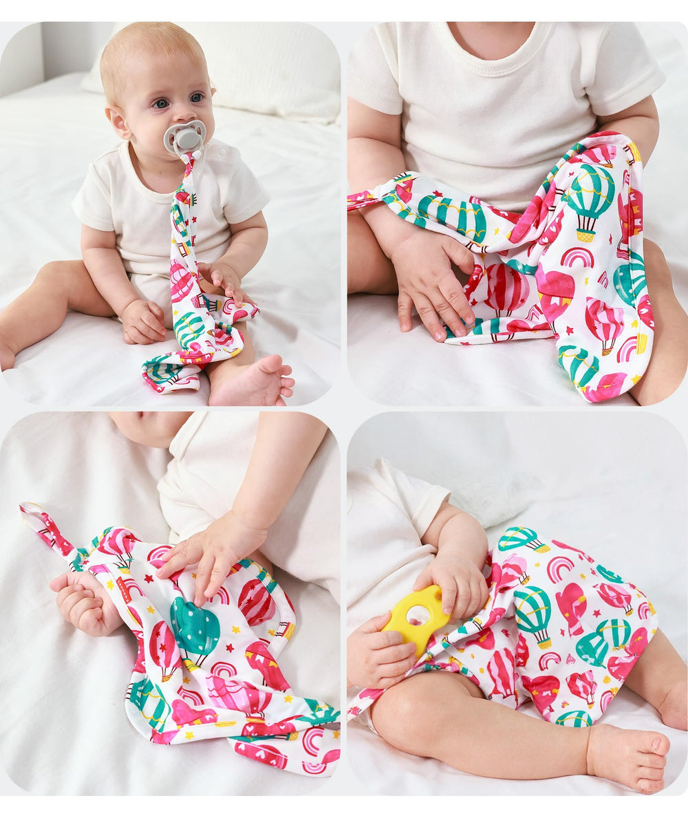 EASWEET 9.5-inch square lovey fits tiny hands for comforting snuggles.