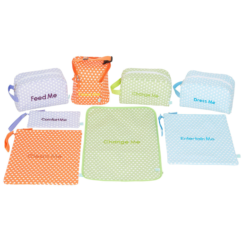 Easy Baby Laguna 8-pack organizer pouches closeup showing organized storage for baby essentials.