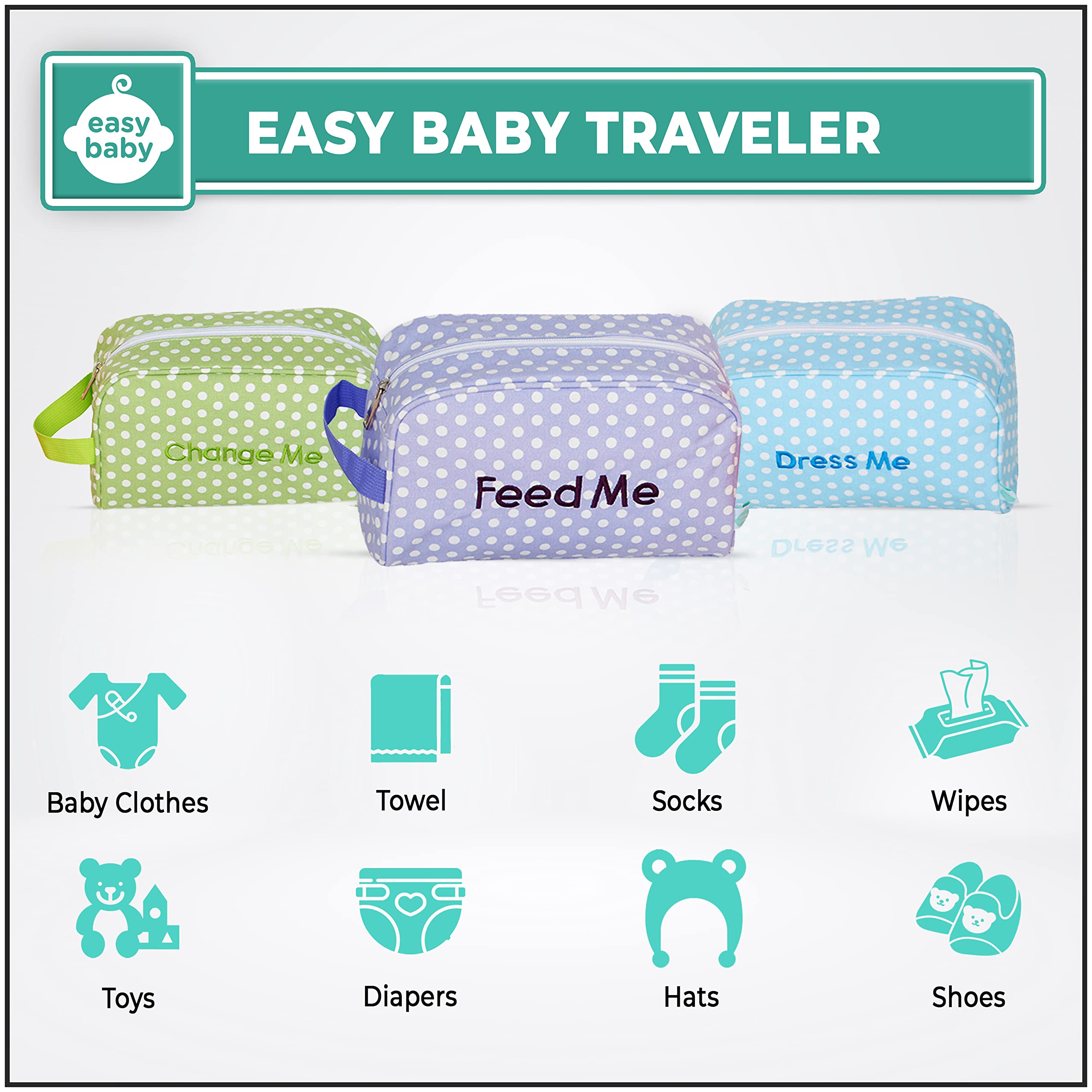 Easy Baby Laguna multiple pockets layout for quick access to items.