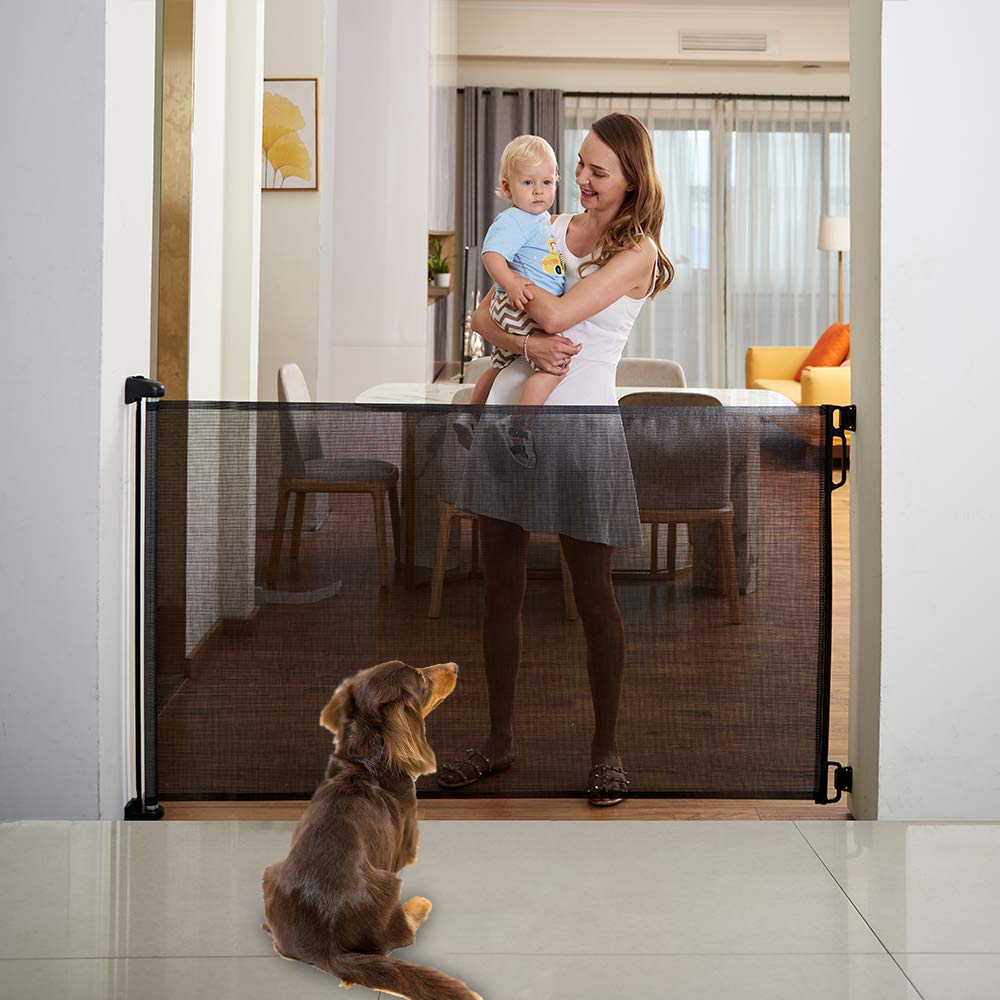 EasyBaby gate extended to cover openings up to 71 inches wide.