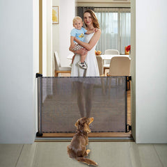 EasyBaby retractable gate at 33 inches tall, perfect for stairs and doorways.