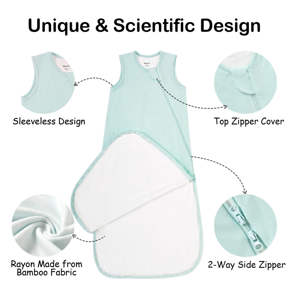 EasyFi sleep sack with 2-way zipper for quick diaper changes