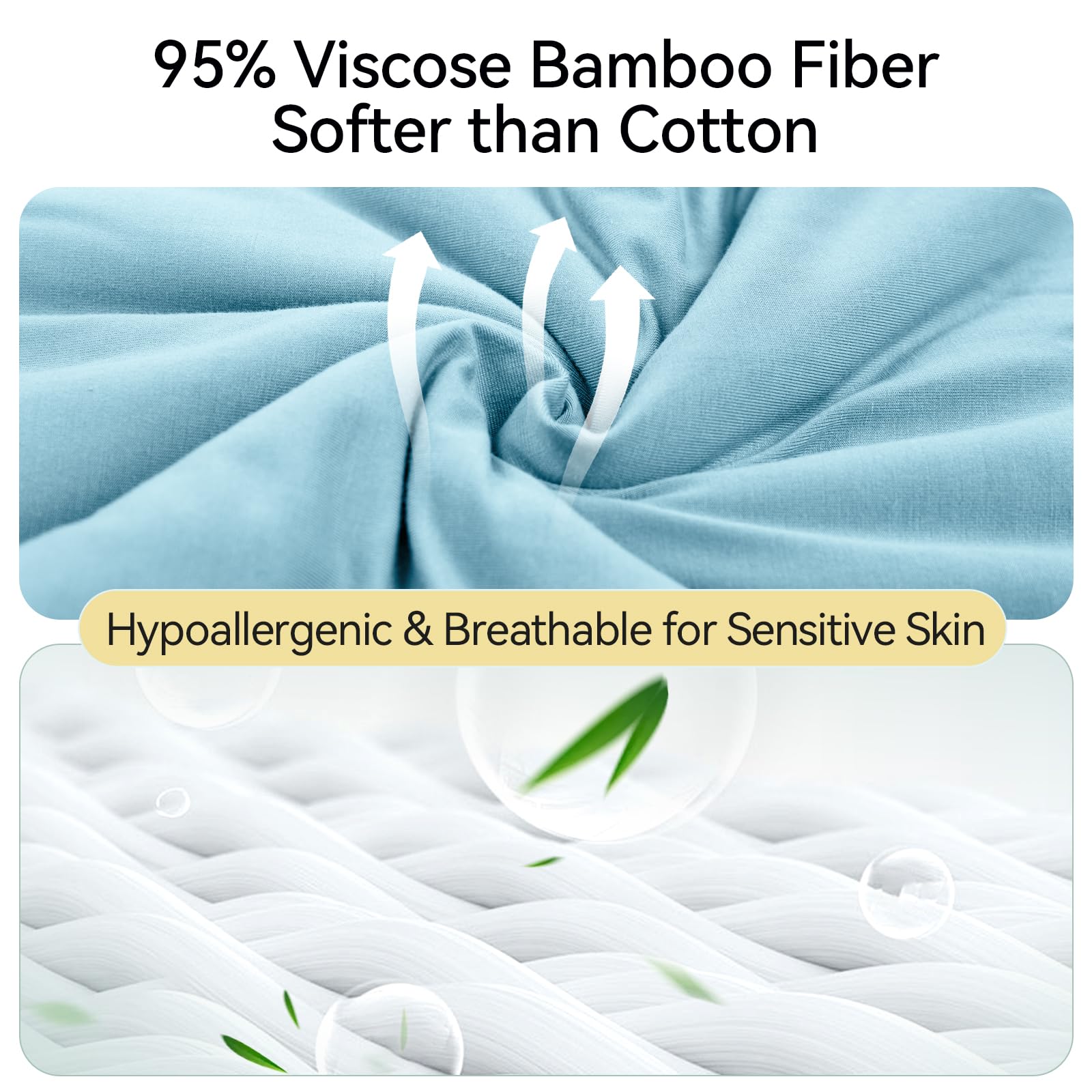 Soft rayon bamboo fabric close-up highlighting hypoallergenic breathable texture.